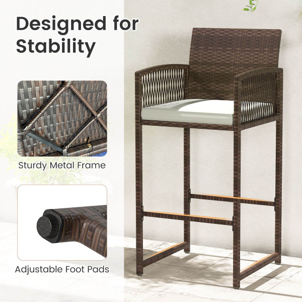 Patio Bar Stools with Contoured Backrest (Set of 2 or 4) product image