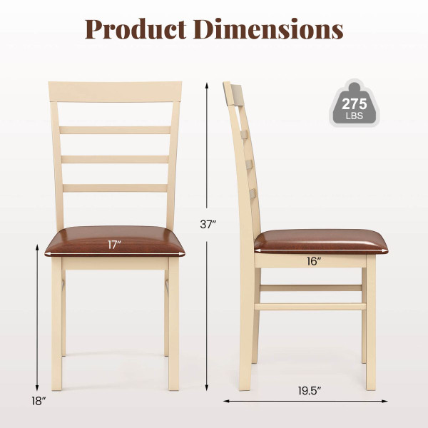 Wooden Dining Chair with Padded Seat (Set of 2 or 4) product image
