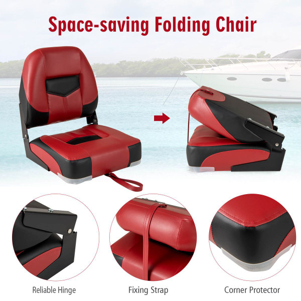 Low Back Boat Seat Set with Folding Design (Set of 2) product image