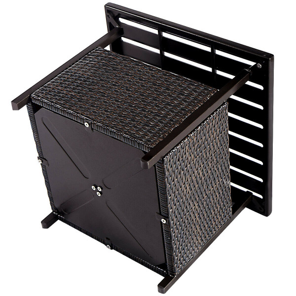 Outdoor Patio PE Rattan Wicker Steel Side Deck Table with Umbrella Hole product image Outdoor Patio PE Rattan Wicker Steel Side Deck Table with Umbrella Hole product image
