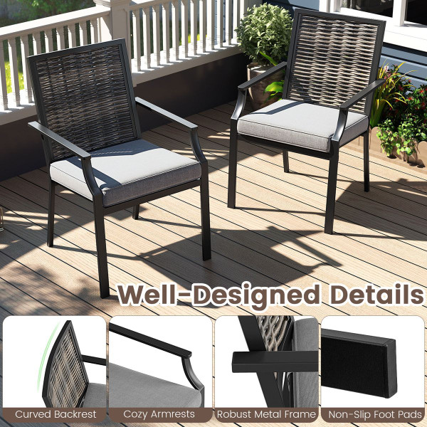 Stackable Rattan Armchairs with Removable Cushions product image  Stackable Rattan Armchairs with Removable Cushions product image