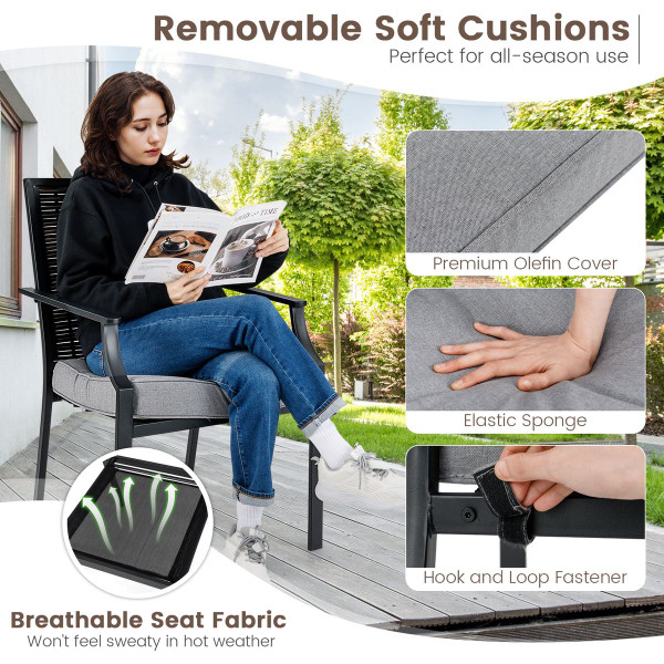 Stackable Rattan Armchairs with Removable Cushions product image  Stackable Rattan Armchairs with Removable Cushions product image