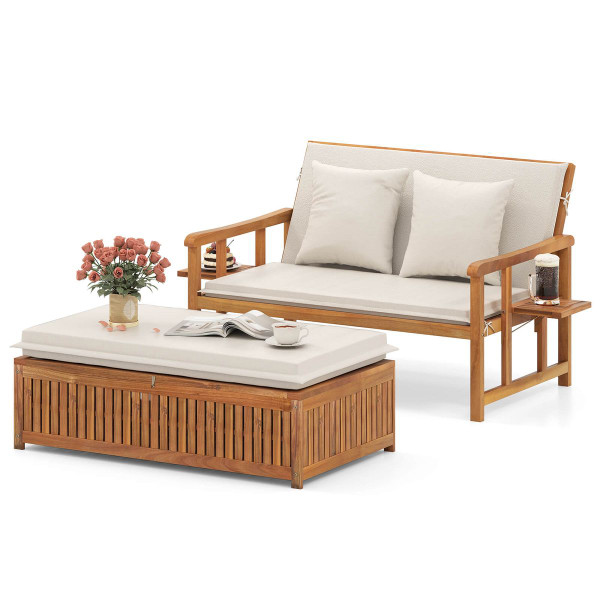 Outdoor Daybed with 4-Level Backrest and Ottoman product image