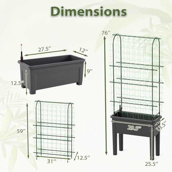 Raised Garden Bed Planter Box with Climbing Trellis product image