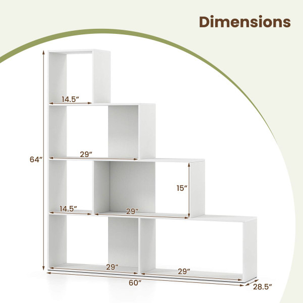 4-Tier Bookshelf  with 6 Storage Cubes product image