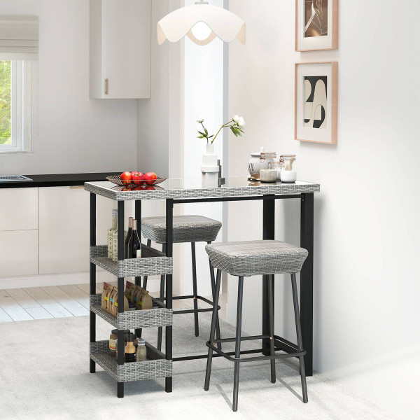 43.5" Outdoor Bar Table with Tempered Glass Top  product image