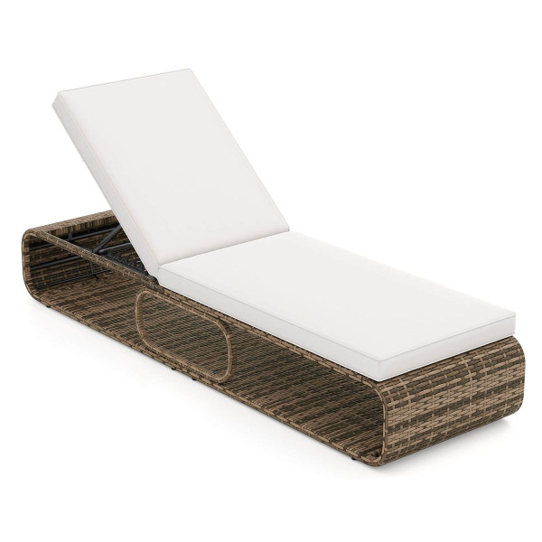 Outdoor Chaise Lounge Chair with Adjustable Backrest Cushion product image