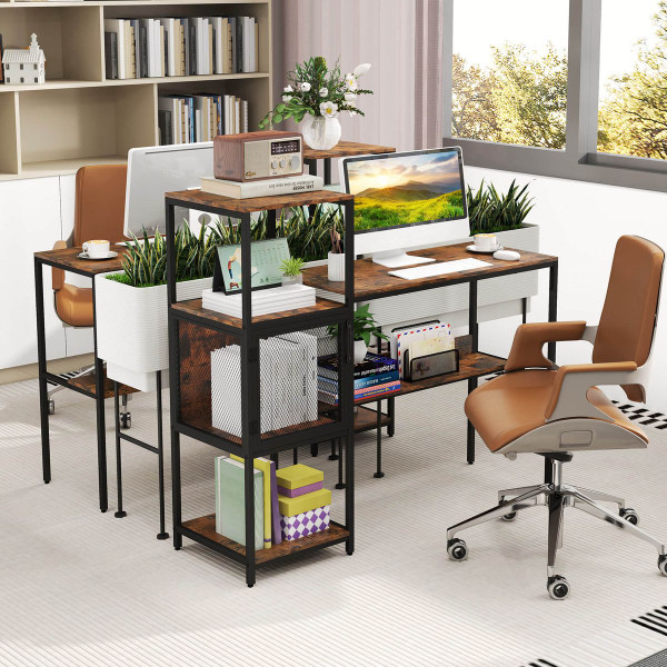 Computer Desk with 2-Tier Open Shelves product image