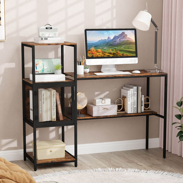 Computer Desk with 2-Tier Open Shelves product image