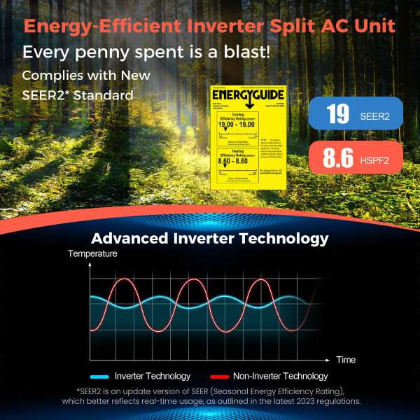 9000 BTU Mini Split Air Conditioner and Heater product image