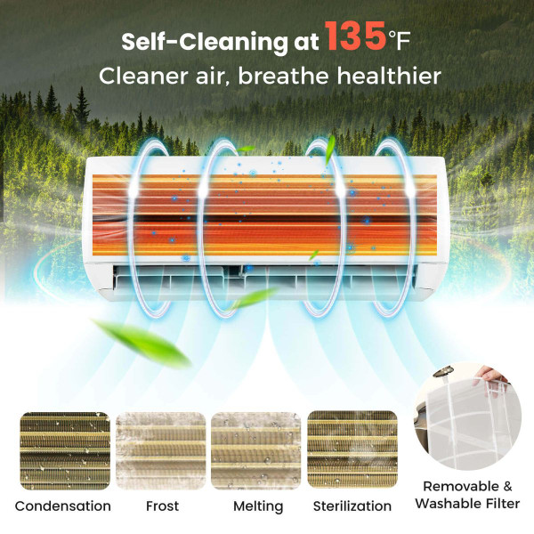 9000 BTU Mini Split Air Conditioner and Heater product image
