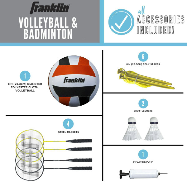 Franklin Sports Badminton Volleyball Combo Set product image