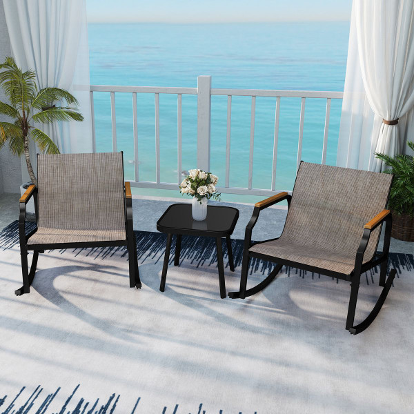3-Piece Outdoor Rocking Bistro Set  product image 3-Piece Outdoor Rocking Bistro Set  product image