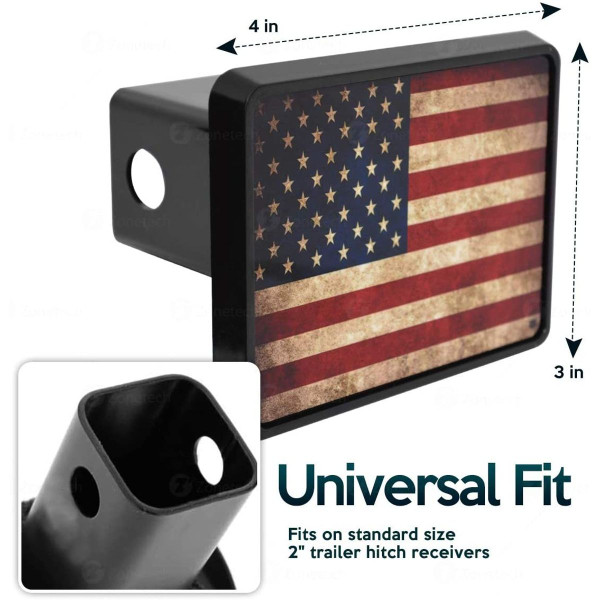 Zone Tech Tactical USA Flag Hitch Cover product image