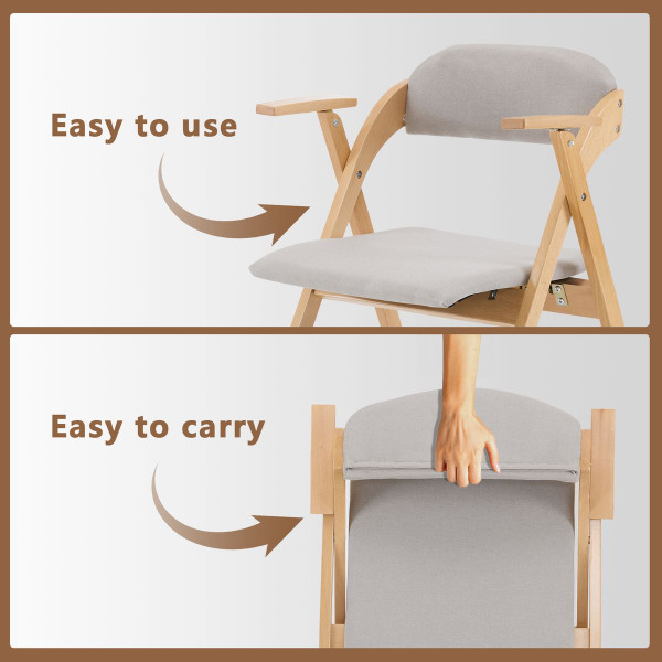 Folding Fabric Padded Dining Chair (2-Pack) product image