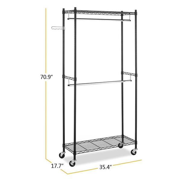 Heavy-Duty Closet Organizer Garment Rack with Wheels product image Heavy-Duty Closet Organizer Garment Rack with Wheels product image