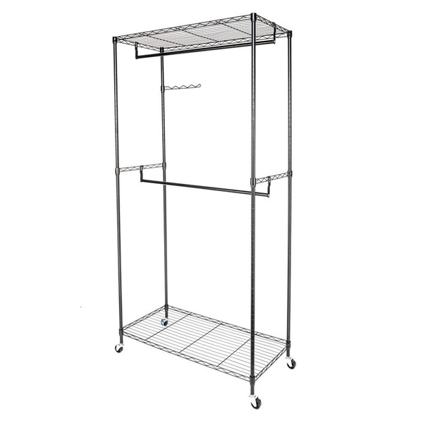 Heavy-Duty Closet Organizer Garment Rack with Wheels product image Heavy-Duty Closet Organizer Garment Rack with Wheels product image