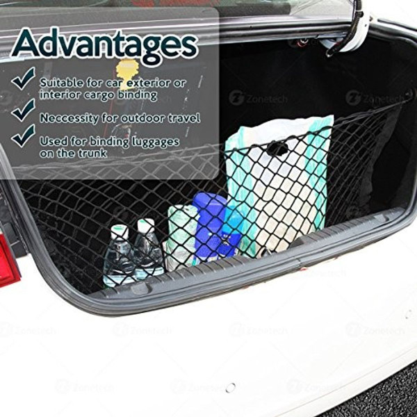 Zone Tech Large Black Mesh Pocket Trunk Cargo Organizer product image