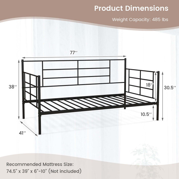 Heavy-Duty Metal Daybed (Twin Size) product image  Heavy-Duty Metal Daybed (Twin Size) product image