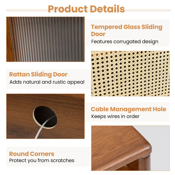 Mid-Century Modern TV Stand with Adjustable Shelf product image