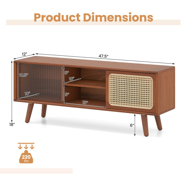 Mid-Century Modern TV Stand with Adjustable Shelf product image