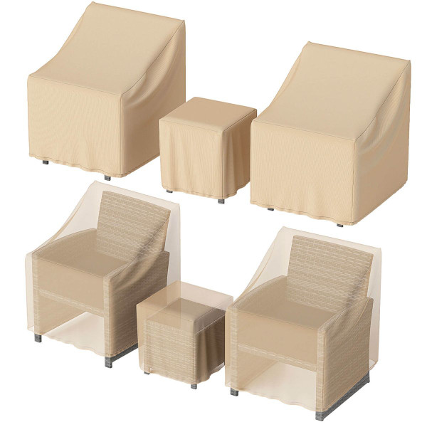 3-Piece Patio Furniture Covers with Elastic Hem Cord product image