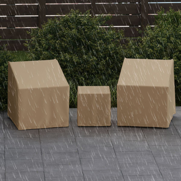3-Piece Patio Furniture Covers with Elastic Hem Cord product image