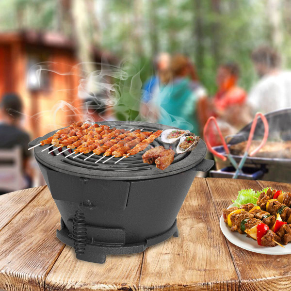 Round Hibachi Grill with 12" Double-Sided Grate and Coal Door product image