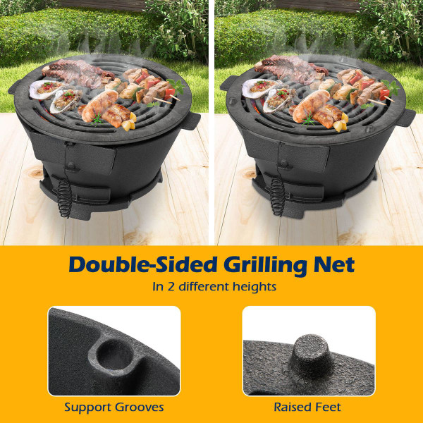 Round Hibachi Grill with 12" Double-Sided Grate and Coal Door product image