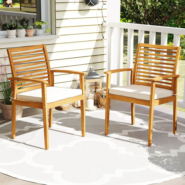Patio Dining Chairs with Slatted Back  product image
