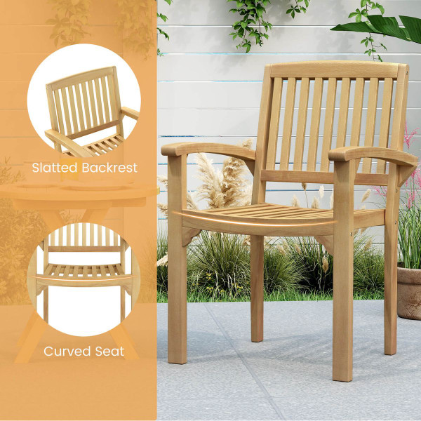 Outdoor Patio Chair with Wide Slatted Seat product image