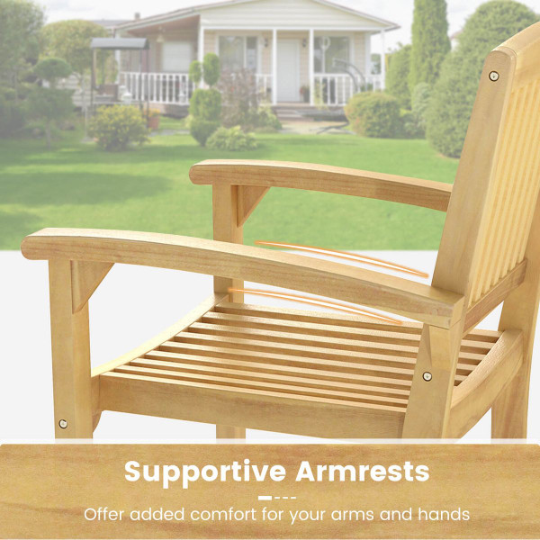 Outdoor Patio Chair with Wide Slatted Seat product image
