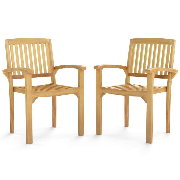 Outdoor Patio Chair with Wide Slatted Seat product image