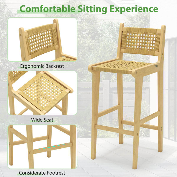Outdoor Patio Bar Height Teak Wood Bar Stool product image