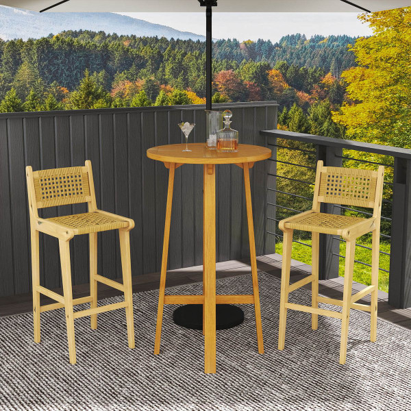 Outdoor Patio Bar Height Teak Wood Bar Stool product image