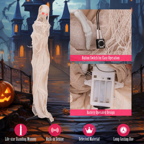 6FT Life Size Animatronic Halloween Mummy  product image 6FT Life Size Animatronic Halloween Mummy  product image
