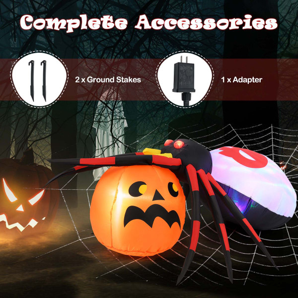 5 x 4.6FT Inflatable Spider with Pumpkin Halloween Decoration product image 5 x 4.6FT Inflatable Spider with Pumpkin Halloween Decoration product image