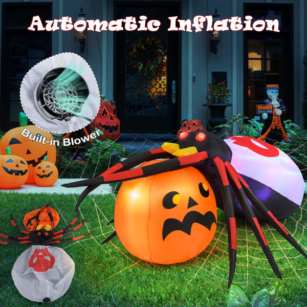 5 x 4.6FT Inflatable Spider with Pumpkin Halloween Decoration product image 5 x 4.6FT Inflatable Spider with Pumpkin Halloween Decoration product image
