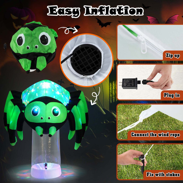 6FT Pre-Lit Halloween Inflatable Floating Spider Decoration product image 6FT Pre-Lit Halloween Inflatable Floating Spider Decoration product image