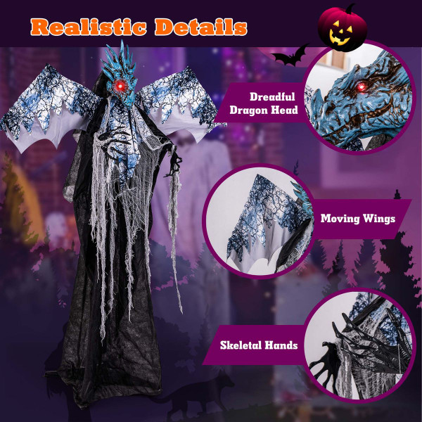 6FT Halloween Animatronic Dragon with Removable Head and Arms product image 6FT Halloween Animatronic Dragon with Removable Head and Arms product image