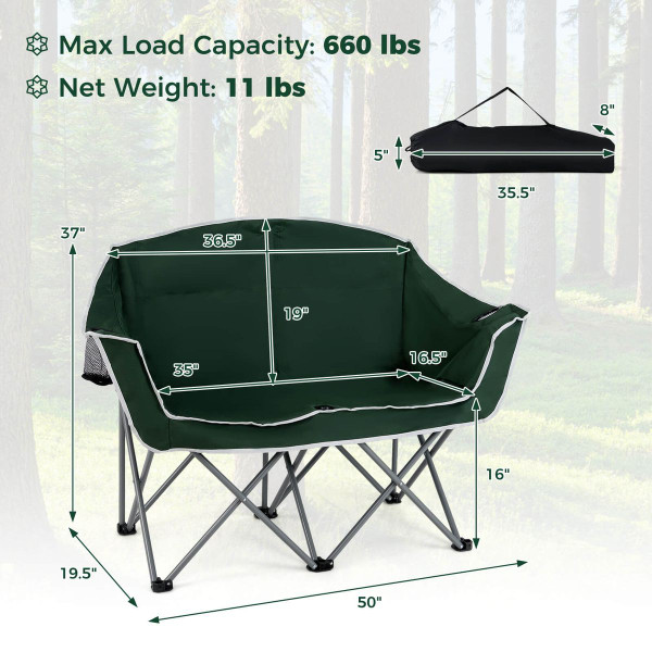 Double Duo Camping Chair with Mesh Cup Holders and Carry Bag product image