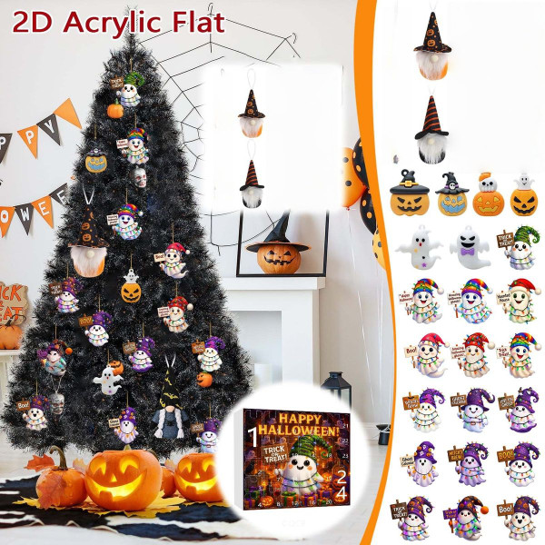 Halloween CountDown Advent Calendar with Ghost Gnome Pumpkin Plush Toys Dolls Pendants Ornaments For Indoor Outdoor Home Party Decoration product image