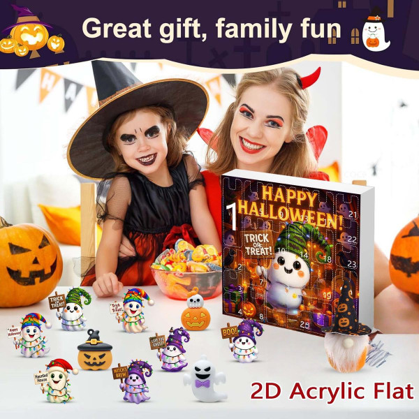 Halloween CountDown Advent Calendar with Ghost Gnome Pumpkin Plush Toys Dolls Pendants Ornaments For Indoor Outdoor Home Party Decoration product image