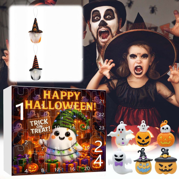 Halloween CountDown Advent Calendar with Ghost Gnome Pumpkin Plush Toys Dolls Pendants Ornaments For Indoor Outdoor Home Party Decoration product image