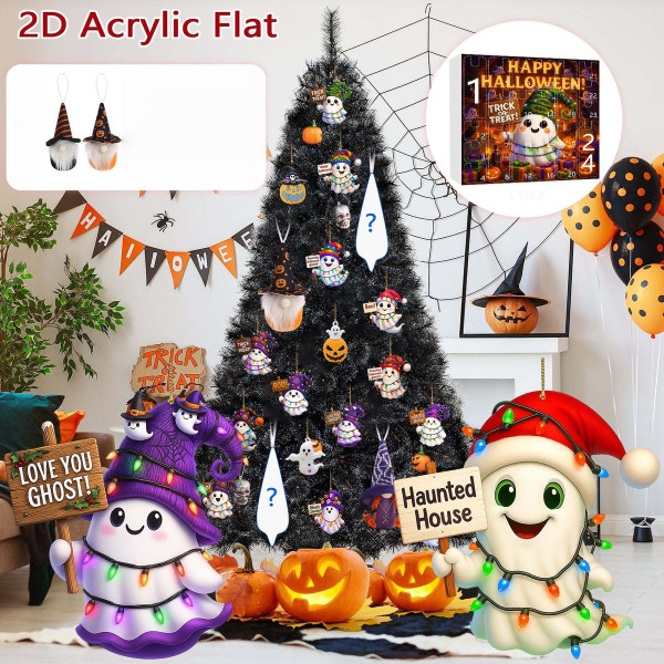 Halloween CountDown Advent Calendar with Ghost Gnome Pumpkin Plush Toys Dolls Pendants Ornaments For Indoor Outdoor Home Party Decoration product image