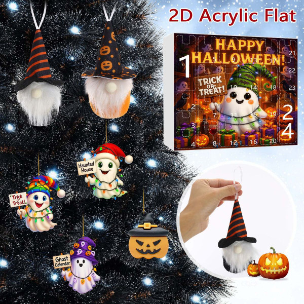 Halloween CountDown Advent Calendar with Ghost Gnome Pumpkin Plush Toys Dolls Pendants Ornaments For Indoor Outdoor Home Party Decoration product image