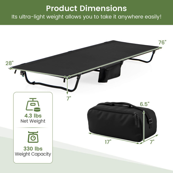 Portable Camping Cot with Sturdy Aluminum Alloy Frame  product image