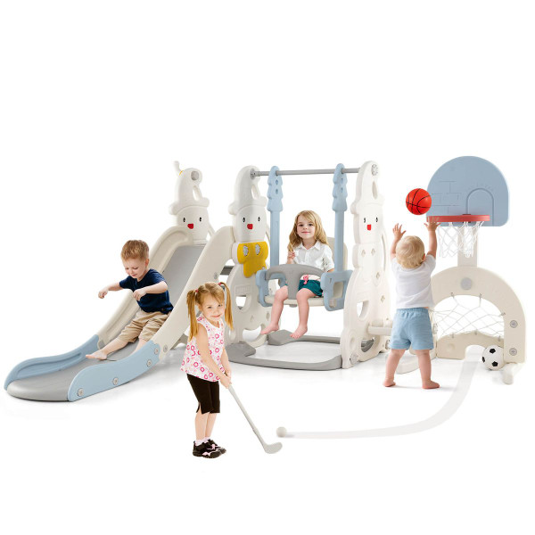 7-in-1 Adjustable Toddler Slide with Basketball Hoop and Swing product image 7-in-1 Adjustable Toddler Slide with Basketball Hoop and Swing product image