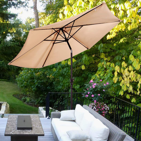 9ft Outdoor Patio Umbrella with Umbrella Stand and Wheels product image