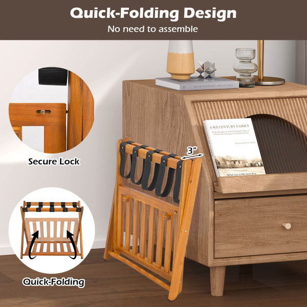 Folding Luggage Racks with Storage Shelf (2- or 4-Pack) product image